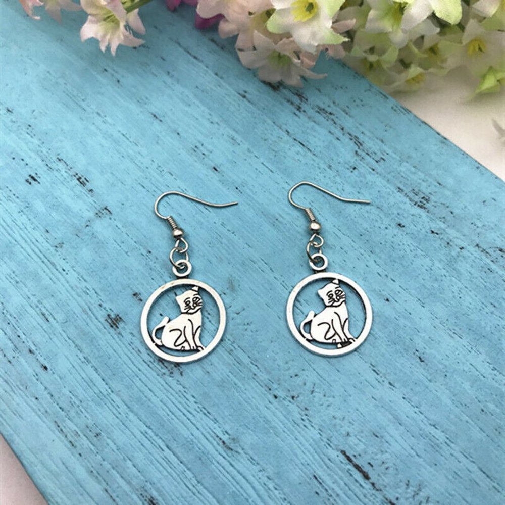 Cat Silver Earrings